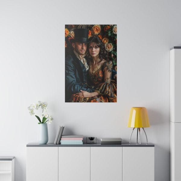 Personalized Fantasy Couple Portrait Matte Canvas | Custom Floral Wonderland Couple Portrait Personalized Couple Portrait from Photo | Best for anniversary gift