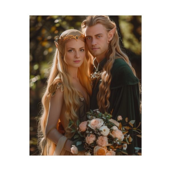Custom Fantasy Couple Portrait Poster from photo | Custom Couple Portrait from photo Middle-Earth Style | Best for Anniversary Gift, Special Gift - Image 6