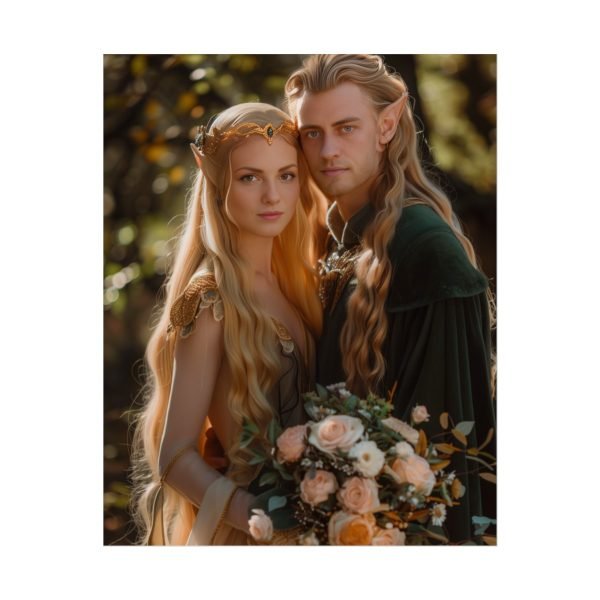 Custom Fantasy Couple Portrait Poster from photo | Custom Couple Portrait from photo Middle-Earth Style | Best for Anniversary Gift, Special Gift - Image 11