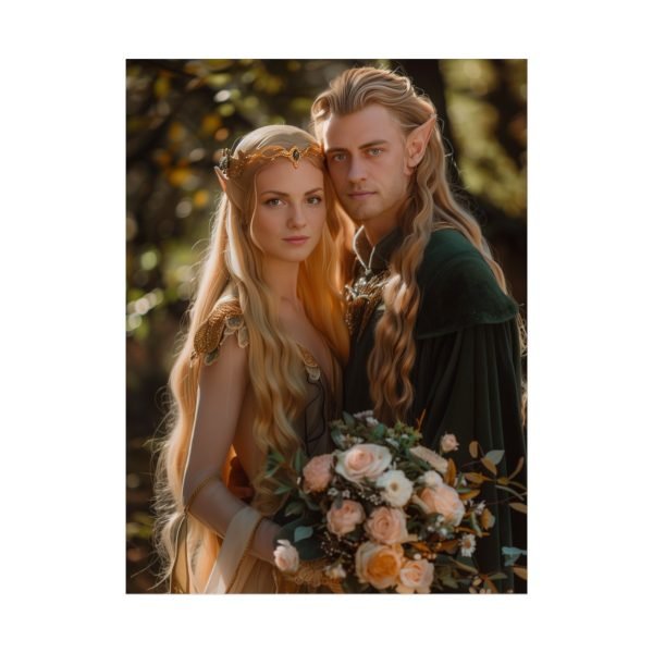 Custom Fantasy Couple Portrait Poster from photo | Custom Couple Portrait from photo Middle-Earth Style | Best for Anniversary Gift, Special Gift - Image 41