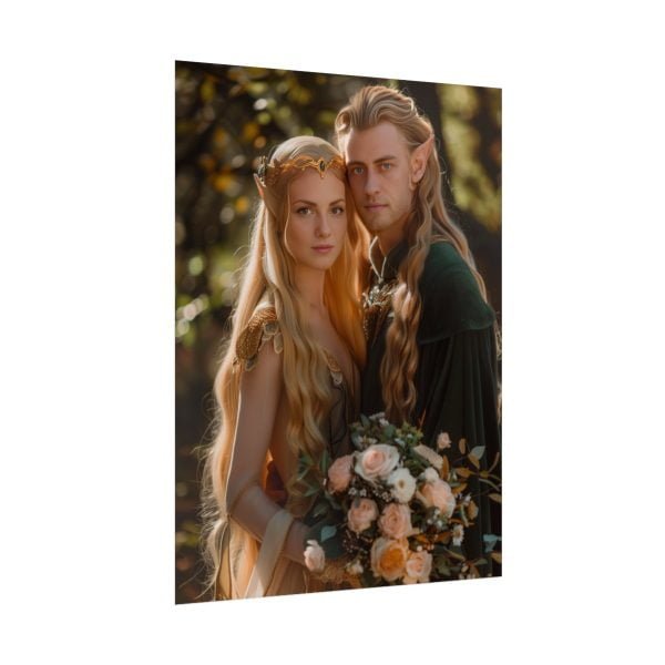Custom Fantasy Couple Portrait Poster from photo | Custom Couple Portrait from photo Middle-Earth Style | Best for Anniversary Gift, Special Gift - Image 43