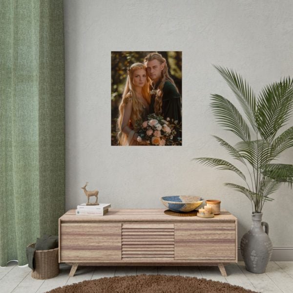 Custom Fantasy Couple Portrait Poster from photo | Custom Couple Portrait from photo Middle-Earth Style | Best for Anniversary Gift, Special Gift - Image 44