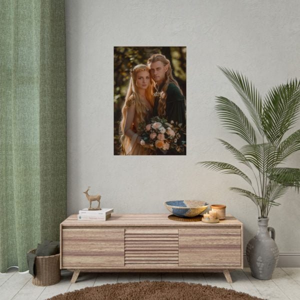 Custom Fantasy Couple Portrait Poster from photo | Custom Couple Portrait from photo Middle-Earth Style | Best for Anniversary Gift, Special Gift