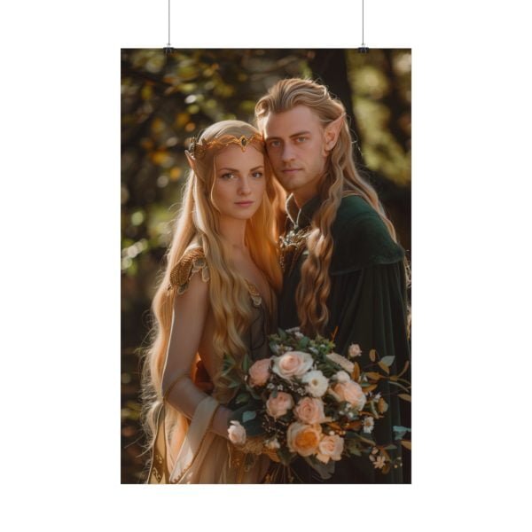 Custom Fantasy Couple Portrait Poster from photo | Custom Couple Portrait from photo Middle-Earth Style | Best for Anniversary Gift, Special Gift - Image 3