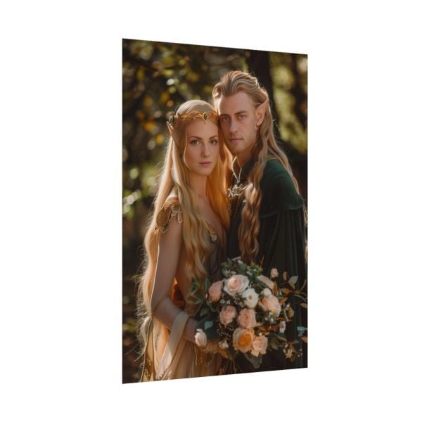 Custom Fantasy Couple Portrait Poster from photo | Custom Couple Portrait from photo Middle-Earth Style | Best for Anniversary Gift, Special Gift - Image 4