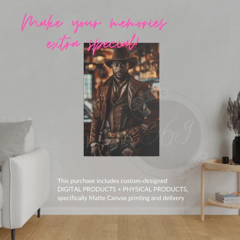 Custom Dad Portrait from photo Custom Cowboy Portrait Matte Canvas from Photo11 special cowboy portrait from normal photo