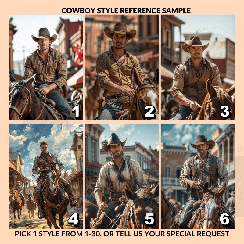 Custom Dad Portrait from photo Custom Cowboy Portrait Matte Canvas from Photo3 turn your normal photo into cool cowboy portrait matte canvas