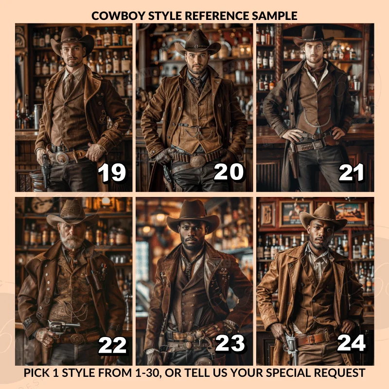 Custom Dad Portrait from photo Custom Cowboy Portrait Matte Canvas from Photo6 boyfriend special gift idea -- turn a normal photo into cowboy portrait