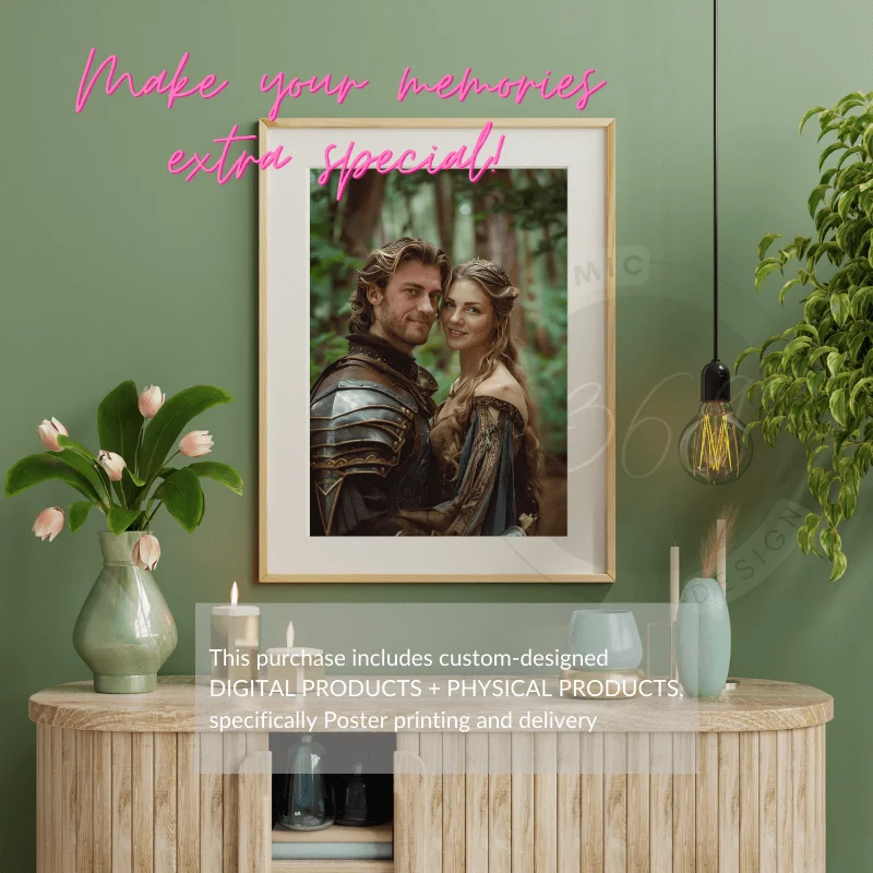 Custom Fantasy Couple Portrait Poster from photo Custom Couple Portrait from photo Middle-Earth Style10 middle earth style custom fantasy couple portrait -- from a normal photo to a fantasy couple poster