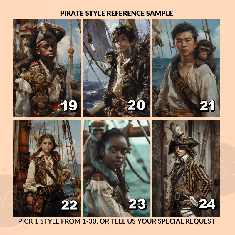 Custom Fantasy Portrait Poster from photo Custom Pirate Portrait Personalized Pirate Portrait Poster from Photo16 turn your photo into fantasy portrait poster -- pirate style