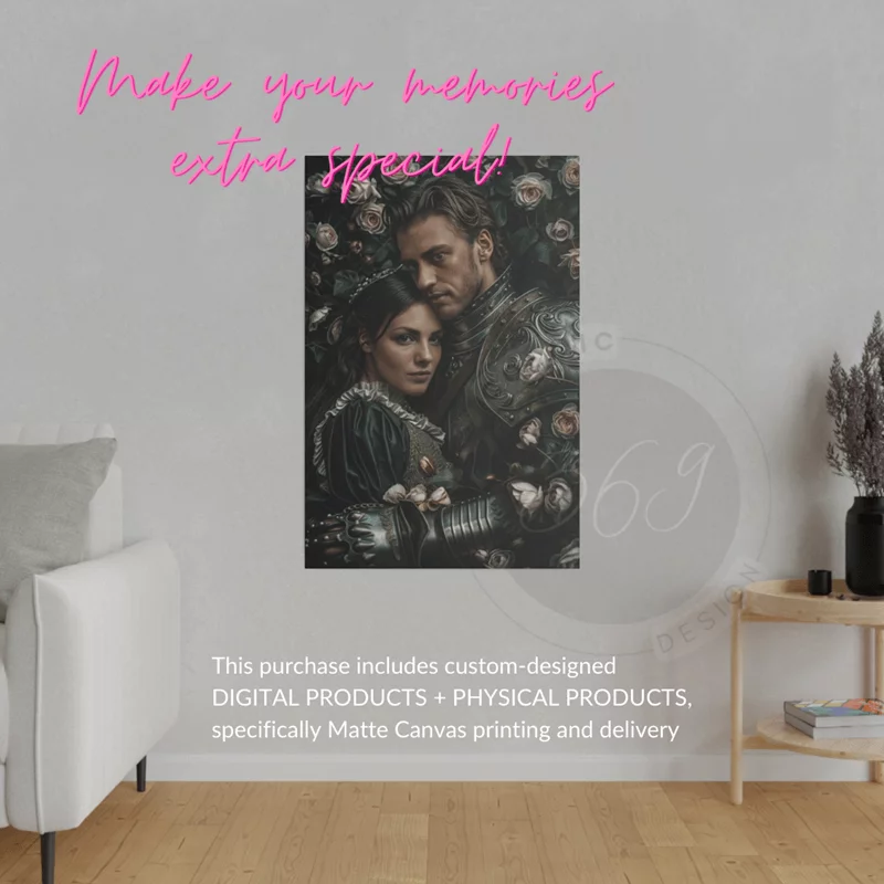 Personalized Fantasy Couple Portrait Matte Canvas Custom Floral Wonderland Couple Portrait Personalized Couple Portrait from Photo10 turn your photo into floral wonderland couple portrait -- print on matte canvas