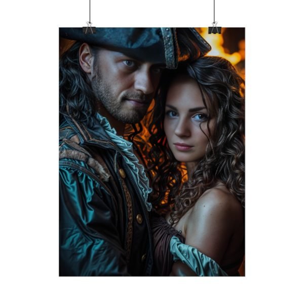 Custom Fantasy Couple Portrait Poster from photo | Custom Couple Portrait from photo Pirate Couple Style | Best for Anniversary Gift, Special Gift - Image 57