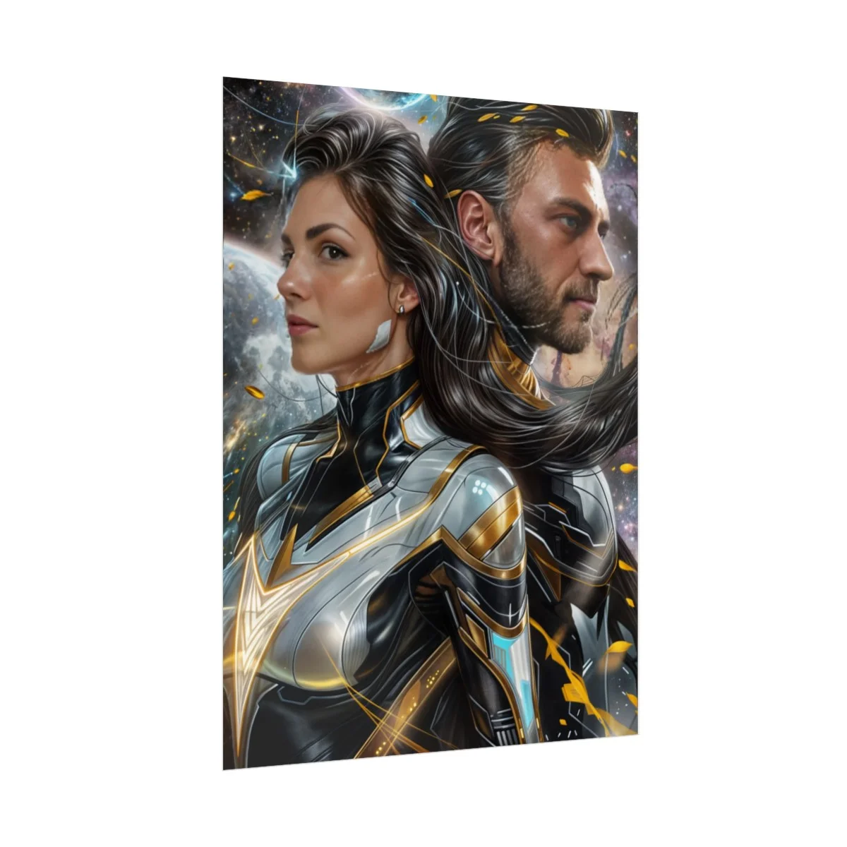 Custom Fantasy Couple Portrait Poster from photo | Custom Couple Portrait from photo Superhero Couple Style | Best for Anniversary Gift, Special Gift - Image 58
