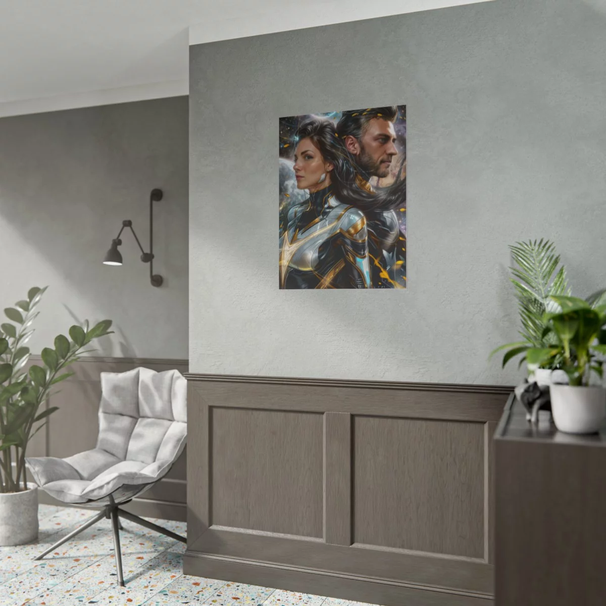 Custom Fantasy Couple Portrait Poster from photo | Custom Couple Portrait from photo Superhero Couple Style | Best for Anniversary Gift, Special Gift - Image 85