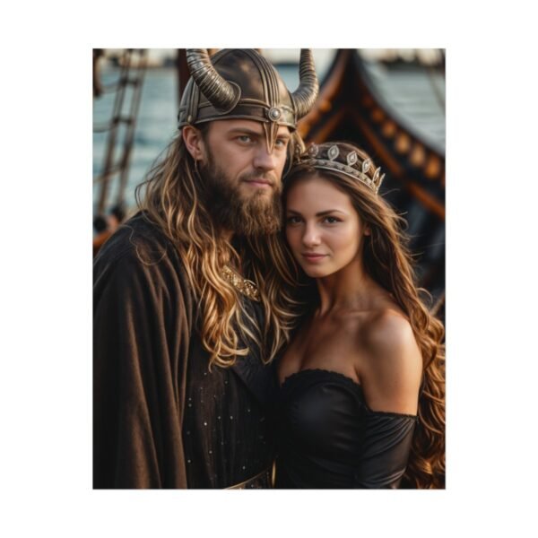 Custom Fantasy Couple Portrait Poster from photo | Custom Viking Couple Portrait from normal photo | Best for Anniversary Gift, Special Gift - Image 6