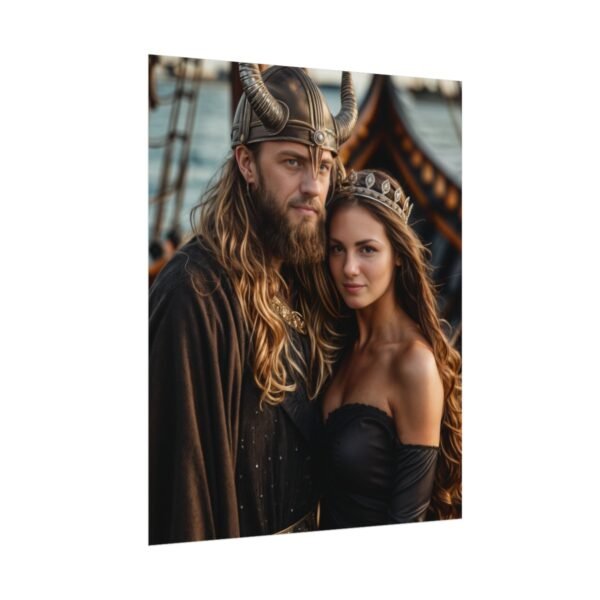 Custom Fantasy Couple Portrait Poster from photo | Custom Viking Couple Portrait from normal photo | Best for Anniversary Gift, Special Gift - Image 8