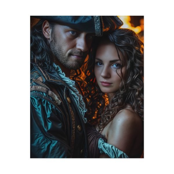 Custom Fantasy Couple Portrait Poster from photo | Custom Couple Portrait from photo Pirate Couple Style | Best for Anniversary Gift, Special Gift - Image 6