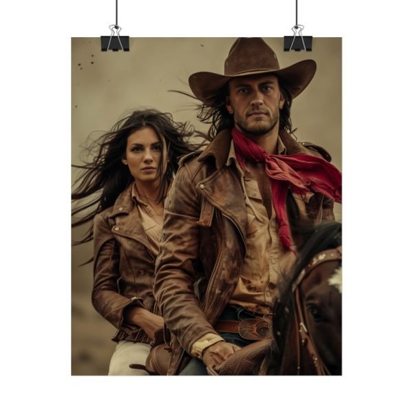 Custom Fantasy Couple Portrait Poster from photo | Custom Couple Cowboy Cowgirl Portrait from normal photo | Best for Anniversary Gift, Special Gift - Image 12