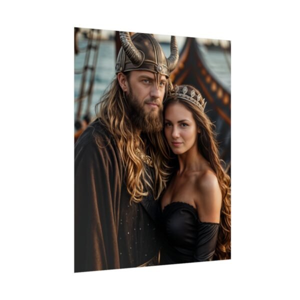 Custom Fantasy Couple Portrait Poster from photo | Custom Viking Couple Portrait from normal photo | Best for Anniversary Gift, Special Gift - Image 13