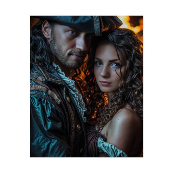 Custom Fantasy Couple Portrait Poster from photo | Custom Couple Portrait from photo Pirate Couple Style | Best for Anniversary Gift, Special Gift - Image 11