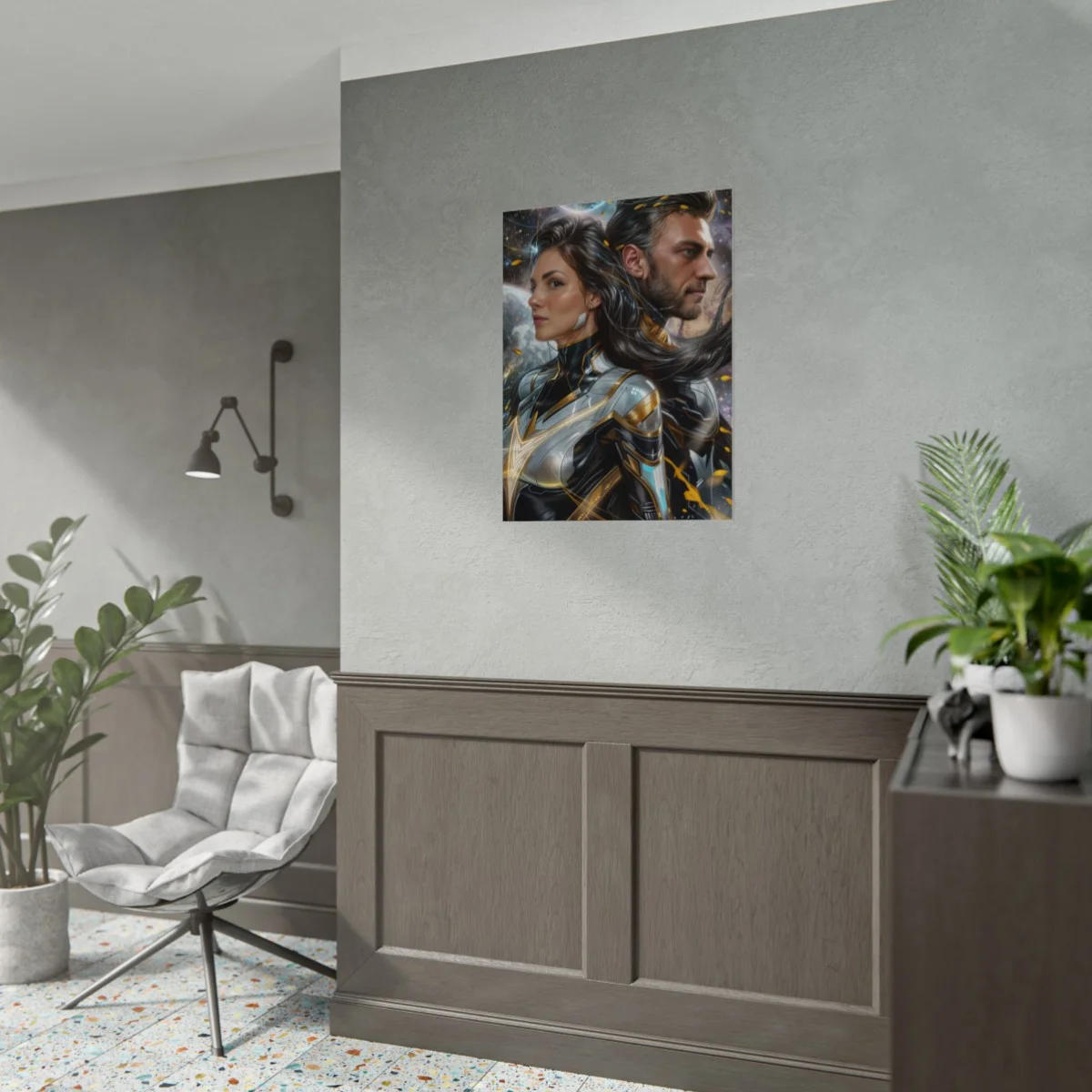 Custom Fantasy Couple Portrait Poster from photo | Custom Couple Portrait from photo Superhero Couple Style | Best for Anniversary Gift, Special Gift - Image 40