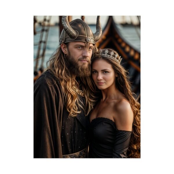 Custom Fantasy Couple Portrait Poster from photo | Custom Viking Couple Portrait from normal photo | Best for Anniversary Gift, Special Gift - Image 41