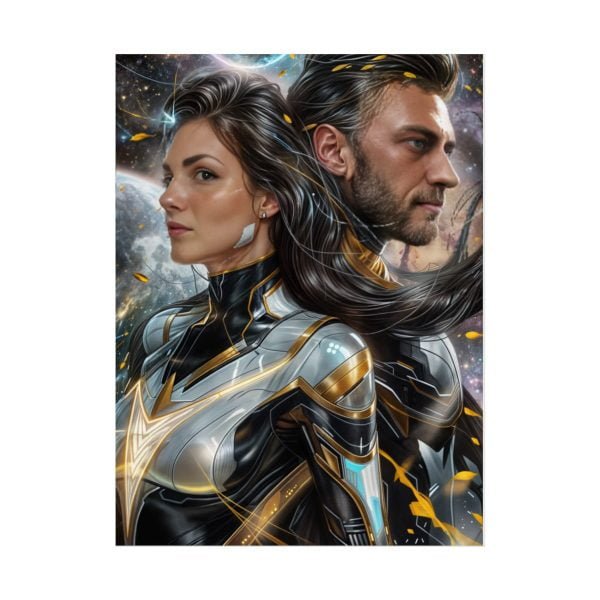 Custom Fantasy Couple Portrait Poster from photo | Custom Couple Portrait from photo Superhero Couple Style | Best for Anniversary Gift, Special Gift - Image 41