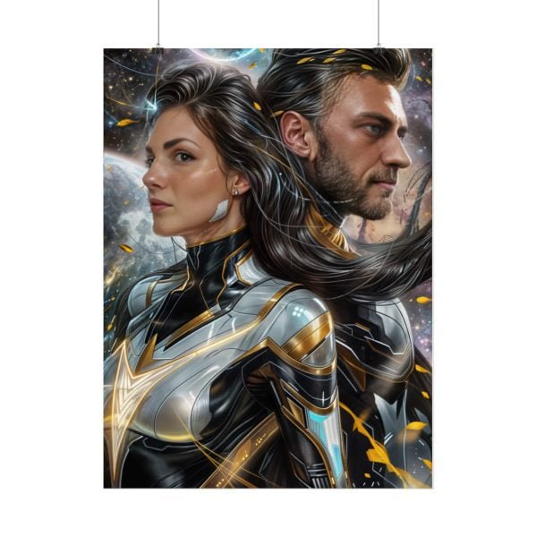 Custom Fantasy Couple Portrait Poster from photo | Custom Couple Portrait from photo Superhero Couple Style | Best for Anniversary Gift, Special Gift - Image 42