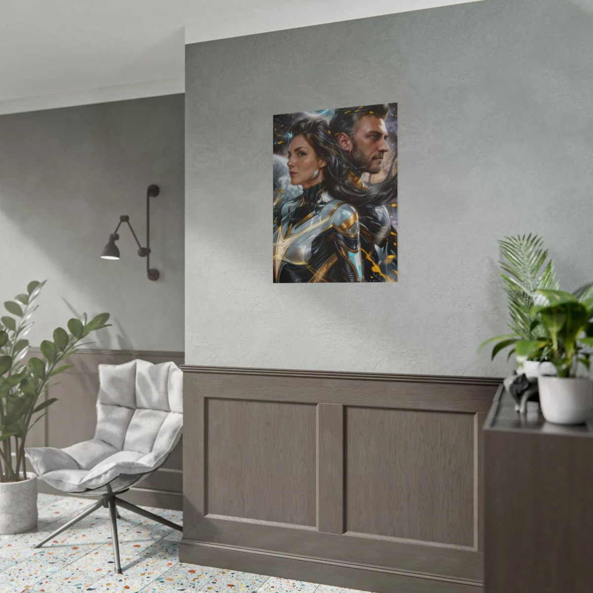 Custom Fantasy Couple Portrait Poster from photo | Custom Couple Portrait from photo Superhero Couple Style | Best for Anniversary Gift, Special Gift - Image 45