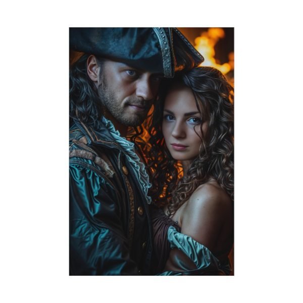 Custom Fantasy Couple Portrait Poster from photo | Custom Couple Portrait from photo Pirate Couple Style | Best for Anniversary Gift, Special Gift - Image 2