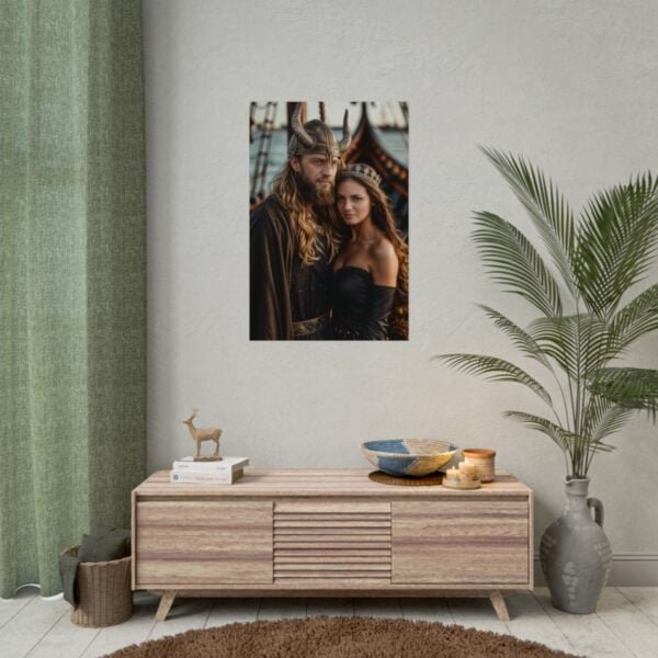 Custom Fantasy Couple Portrait Poster from photo | Custom Viking Couple Portrait from normal photo | Best for Anniversary Gift, Special Gift