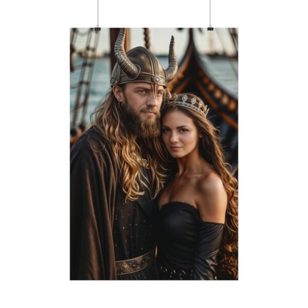 Custom Fantasy Couple Portrait Poster from photo | Custom Viking Couple Portrait from normal photo | Best for Anniversary Gift, Special Gift - Image 3