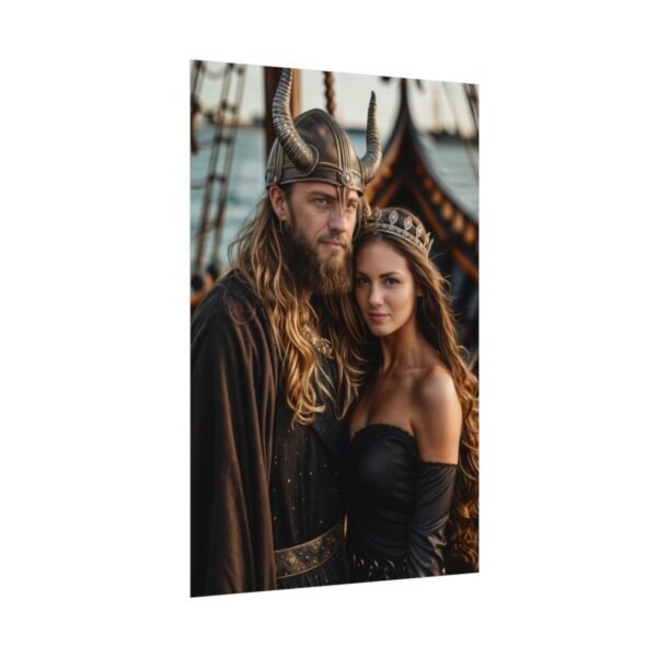 Custom Fantasy Couple Portrait Poster from photo | Custom Viking Couple Portrait from normal photo | Best for Anniversary Gift, Special Gift - Image 4