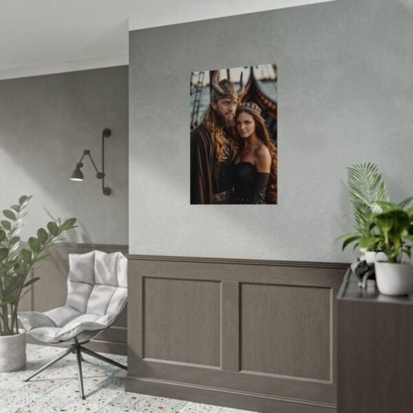 Custom Fantasy Couple Portrait Poster from photo | Custom Viking Couple Portrait from normal photo | Best for Anniversary Gift, Special Gift - Image 5