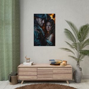 Custom Fantasy Couple Portrait Poster from photo | Custom Couple Portrait from photo Pirate Couple Style | Best for Anniversary Gift, Special Gift