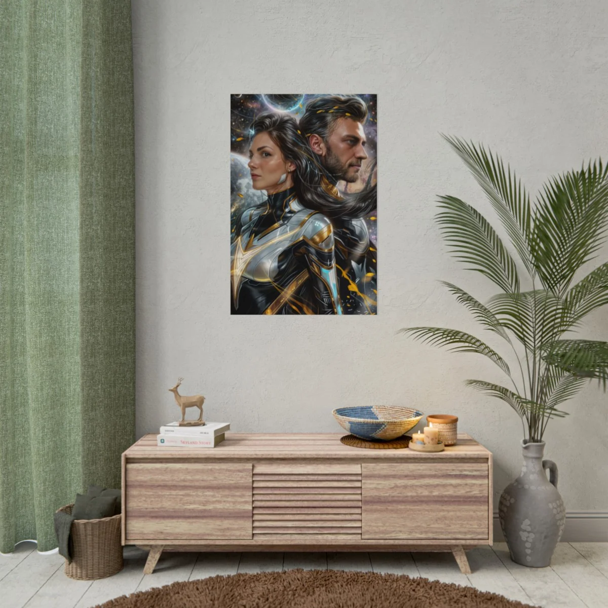 Custom Fantasy Couple Portrait Poster from photo | Custom Couple Portrait from photo Superhero Couple Style | Best for Anniversary Gift, Special Gift