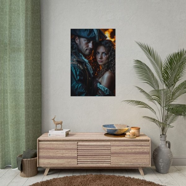 Custom Fantasy Couple Portrait Poster from photo | Custom Couple Portrait from photo Pirate Couple Style | Best for Anniversary Gift, Special Gift