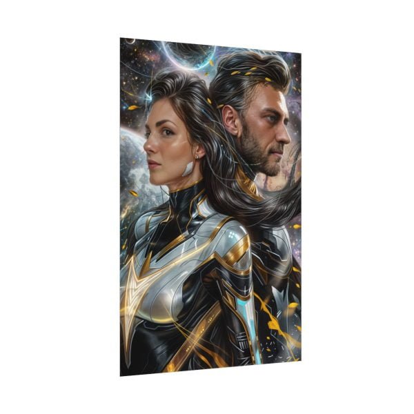Custom Fantasy Couple Portrait Poster from photo | Custom Couple Portrait from photo Superhero Couple Style | Best for Anniversary Gift, Special Gift - Image 4