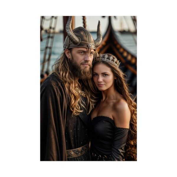 Custom Fantasy Couple Portrait Poster from photo | Custom Viking Couple Portrait from normal photo | Best for Anniversary Gift, Special Gift - Image 46