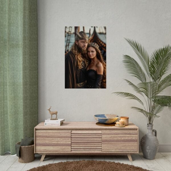 Custom Fantasy Couple Portrait Poster from photo | Custom Viking Couple Portrait from normal photo | Best for Anniversary Gift, Special Gift - Image 49