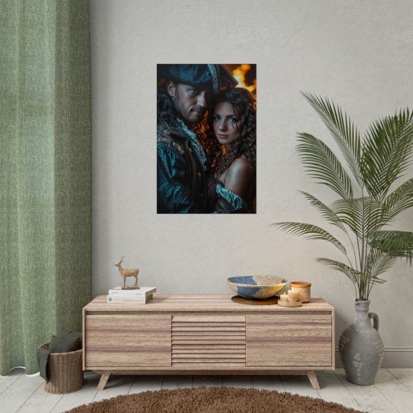 Custom Fantasy Couple Portrait Poster from photo | Custom Couple Portrait from photo Pirate Couple Style | Best for Anniversary Gift, Special Gift - Image 49