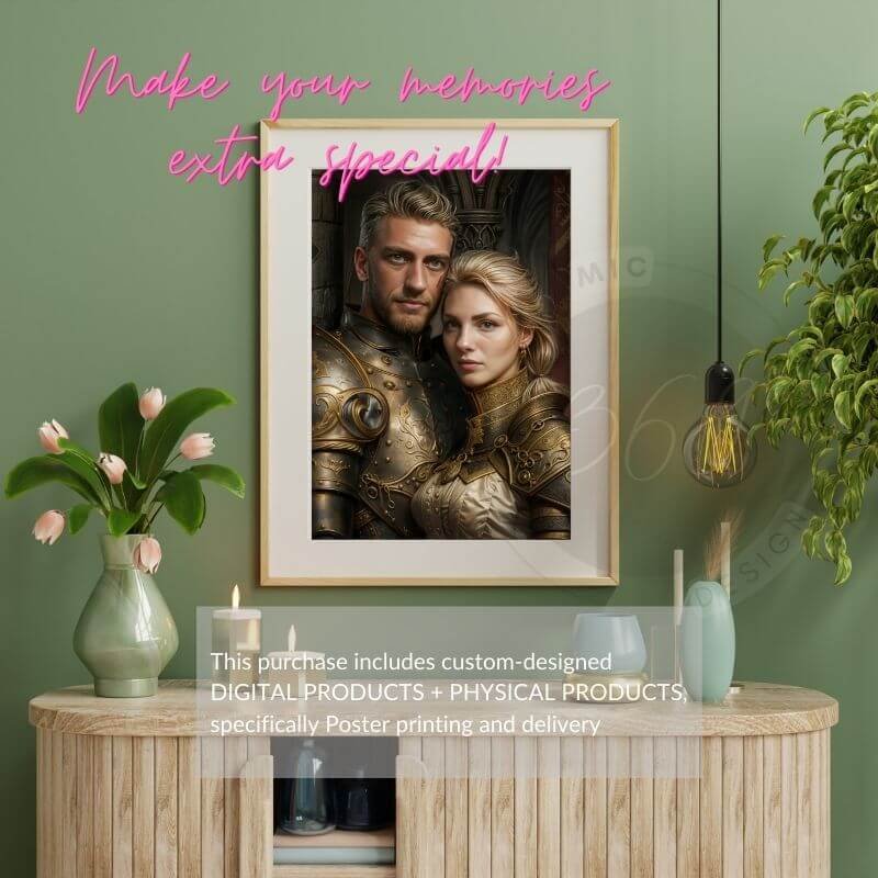 Custom Fantasy Couple Portrait Poster from photo Custom Medieval Fantasy Couple Portrait from photo10 custom fantasy couple portrait