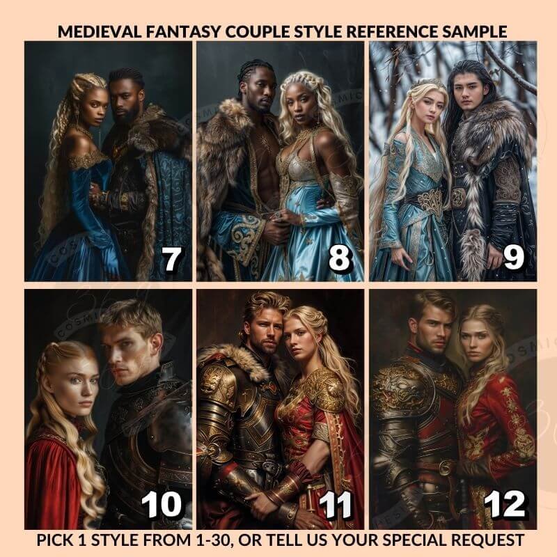 Custom Fantasy Couple Portrait Poster from photo Custom Medieval Fantasy Couple Portrait from photo4