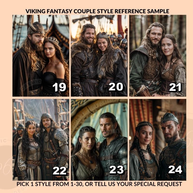Custom Fantasy Couple Portrait Poster from photo Custom Viking Couple Portrait from photo6 turn you normal photo into a custom fantasy couple portrait -- viking couple style