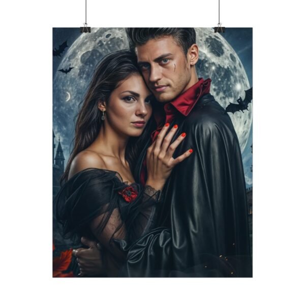 Custom Fantasy Couple Portrait Poster from photo | Custom Vampire Fantasy Couple Portrait from normal photo | Best for Anniversary Gift, Special Gift - Image 13