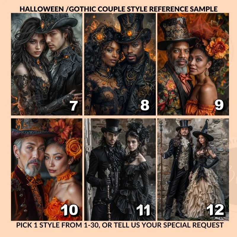 Custom Halloween Couple Portrait from Photo Halloween Digital-Portrait 4