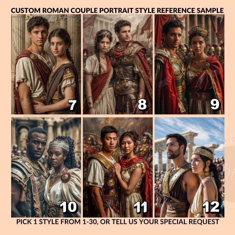 Custom Roman Couple portrait poster from Photo4