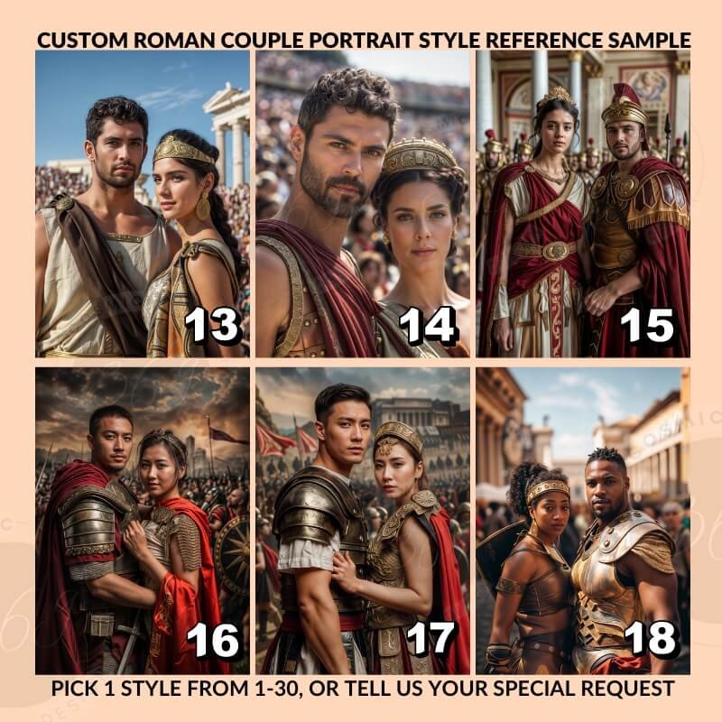 Custom Roman Couple portrait poster from Photo5 personalized couple portrait poster from photo -- style reference templates
