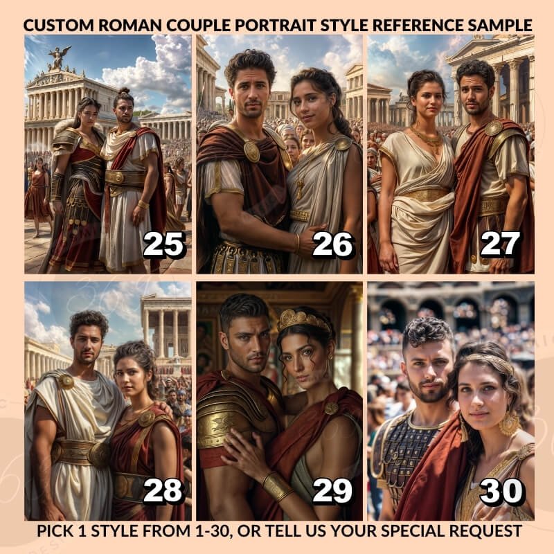 Custom Roman Couple portrait poster from Photo7