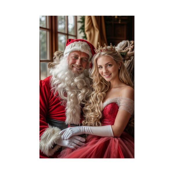 Custom Xmas Royal Couple Portrait Poster from photo | Custom Christmas Style Couple Portrait from normal photo | Best for Anniversary Gift, Special Gift - Image 47